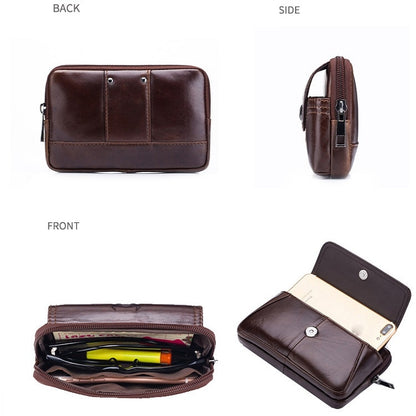 BULL CAPTAIN  Leather Multifunctional Waist Bag For Men(Brown-06) - Wallets by BULL CAPTAIN | Online Shopping South Africa | PMC Jewellery | Buy Now Pay Later Mobicred