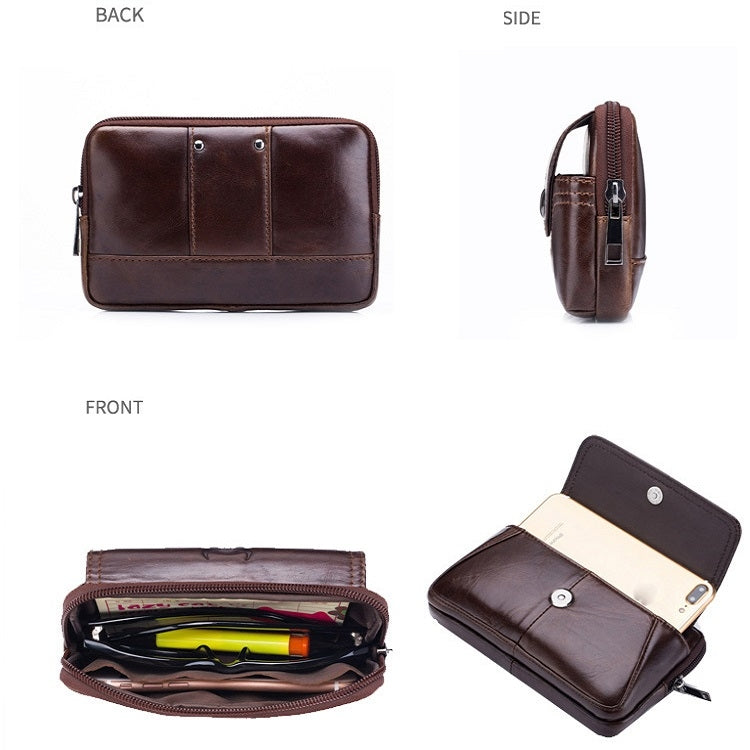 BULL CAPTAIN  Leather Multifunctional Waist Bag For Men(Brown-07) - free shipping - PMC TechLife - Order now!