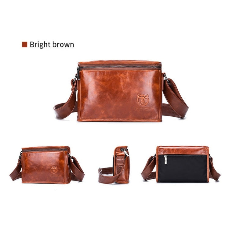 BULL CAPTAIN Leather Shoulder Messenger Bag For Men(Brown) - Single-shoulder Bags by BULL CAPTAIN | Online Shopping South Africa | PMC Jewellery | Buy Now Pay Later Mobicred