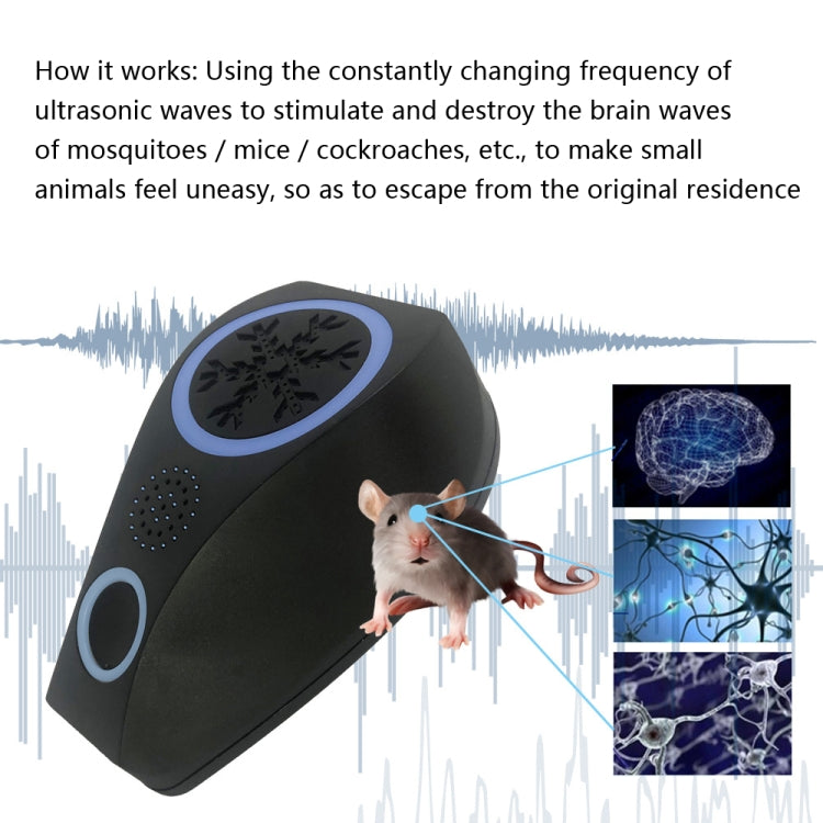 Snowflake Ultrasonic Mosquito Repellent Mouse Repellent, Specification: EU Plug(Black) - Repellents by PMC TechLife | Online Shopping South Africa | PMC TechLife | Buy Now Pay Later Mobicred