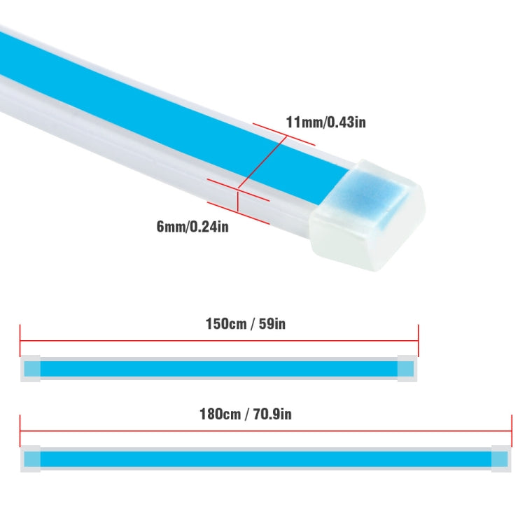 Car LED Streamer Decorative Hood Atmosphere Lights, Style: Monochrome Ice Blue Light(1.8m) - Decorative Lights by PMC TechLife | Online Shopping South Africa | PMC TechLife | Buy Now Pay Later Mobicred