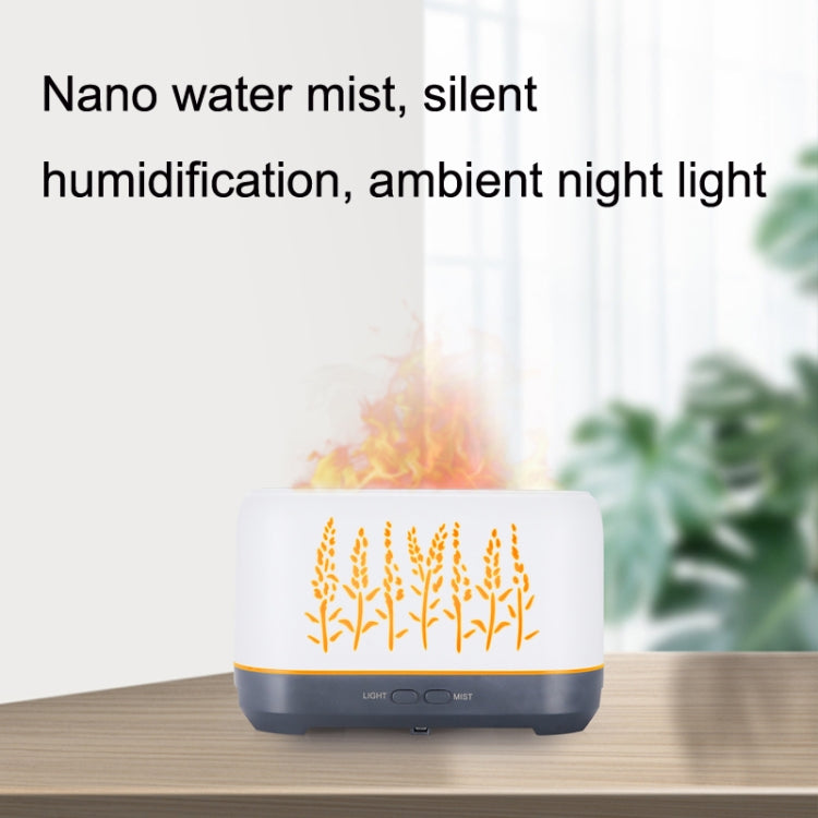 YX-1690 Wood Grain Aroma Diffuser Hollow Flame Humidifier(Black) - free shipping - PMC TechLife - Order now!