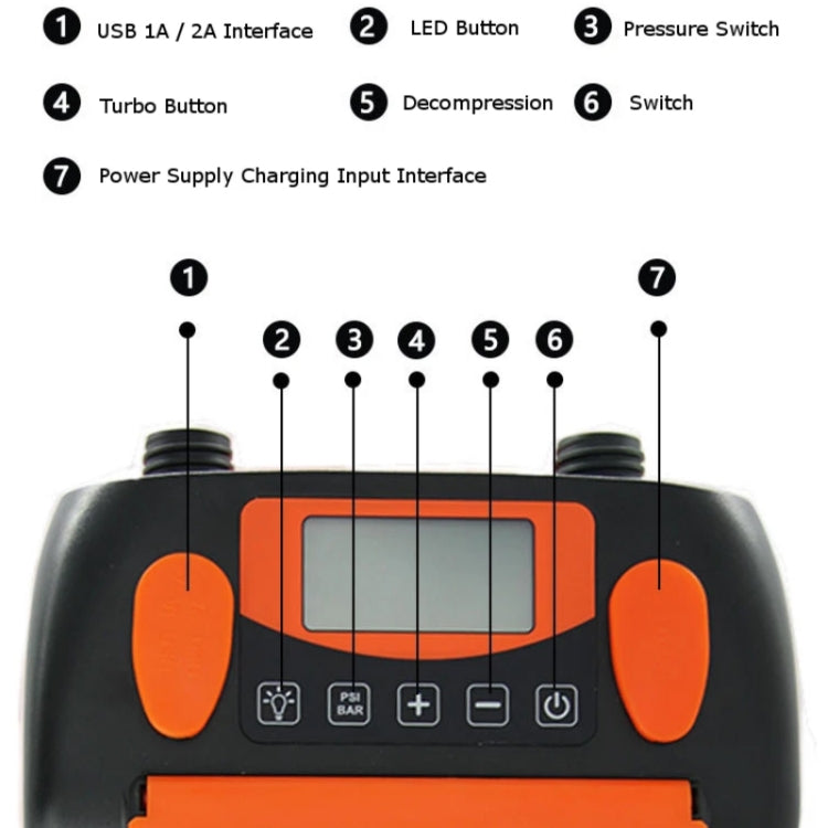 STERMAY SUP Paddle Board 16PSI LCD Display Rubber Boat Air Pump(EU Plug) - Inflatable Pump by STERMAY | Online Shopping South Africa | PMC TechLife