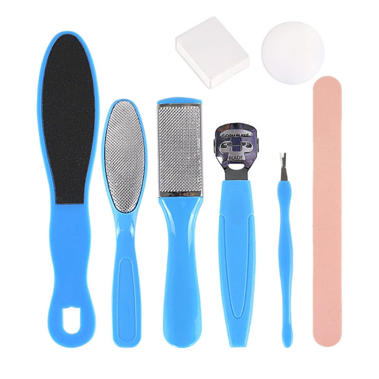 8 In 1 Foot Care Exfoliating Pedicure Knife Tool Foot File Set(Blue) - Grinding Tools & Accessories by PMC Jewellery | Online Shopping South Africa | PMC Jewellery | Buy Now Pay Later Mobicred