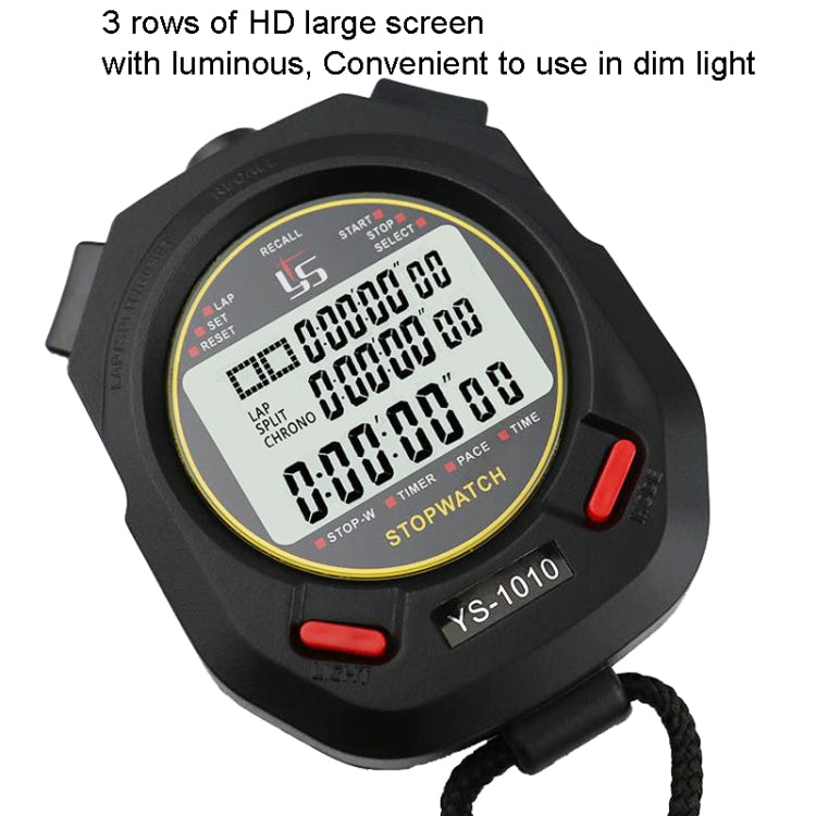 YS 3 Rows Display Luminous Stopwatch Timer Training Referee Stopwatch, Style: YS-1010 10 Memories - Pedometer by PMc TechLife | Online Shopping South Africa | PMc TechLife | Buy Now Pay Later Mobicred