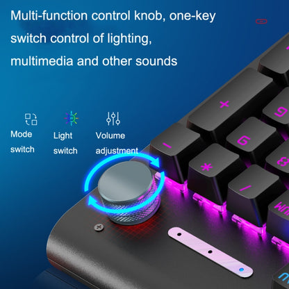 LANGTU K1000 104 Keys Luminous Wired Keyboard, Cable Length: 1.5m(Black Black Shaft Ice Blue Light) - Wired Keyboard by LANGTU | Online Shopping South Africa | PMC Jewellery | Buy Now Pay Later Mobicred