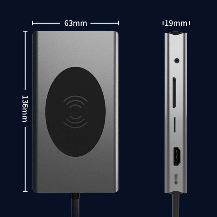 BX13V 13 In 1 Type-C Docking Station Wireless Charging Hub - USB HUB by PMC TechLife | Online Shopping South Africa | PMC TechLife