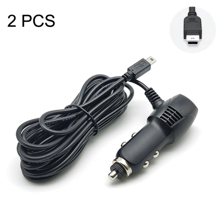 2 PCS Car Charger Fast Charging Driving Recorder Supply Line, Style: 1A+2A(Mini Straight Head) - Cables & Connectors by PMC Jewellery | Online Shopping South Africa | PMC Jewellery | Buy Now Pay Later Mobicred