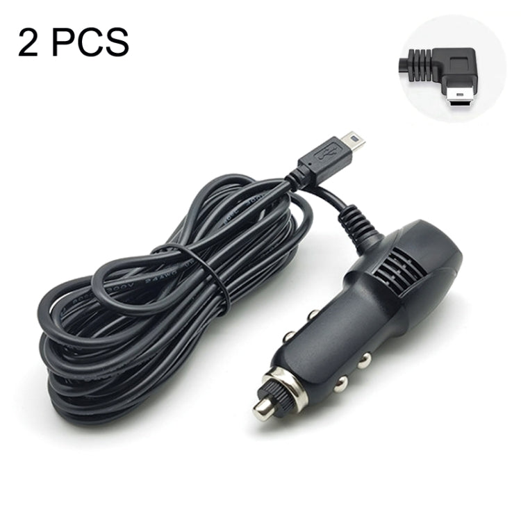 2 PCS Car Charger Fast Charging Driving Recorder Supply Line, Style: 1A+2A(Mini Right Bend) - Cables & Connectors by PMC TechLife | Online Shopping South Africa | PMC TechLife | Buy Now Pay Later Mobicred