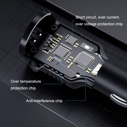 2PCS JY-032 USB Plug Digital Display Fast Charge Car Charger, Style: 3.5A + QC3.0(Mini Left Bend) - Cables & Connectors by PMC Jewellery | Online Shopping South Africa | PMC Jewellery | Buy Now Pay Later Mobicred