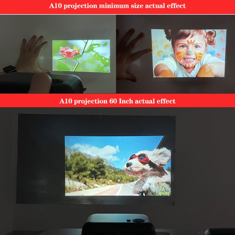 A10 480x360 Pixel Projector Support 1080P Projector ,Style: Basic Model Black (US Plug) - Mini Projector by PMC Jewellery | Online Shopping South Africa | PMC Jewellery | Buy Now Pay Later Mobicred