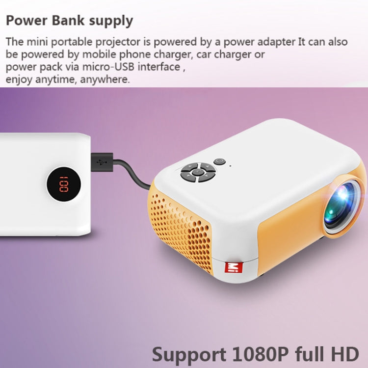 A10 480x360 Pixel Projector Support 1080P Projector ,Style: Same-screen Black (EU Plug) - Mini Projector by PMC Jewellery | Online Shopping South Africa | PMC Jewellery | Buy Now Pay Later Mobicred