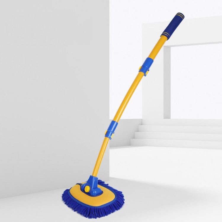 Retractable Curved Rod Soft Fur Car Wash Mop(Yellow Blue) - Car washing supplies by PMC TechLife | Online Shopping South Africa | PMC TechLife | Buy Now Pay Later Mobicred