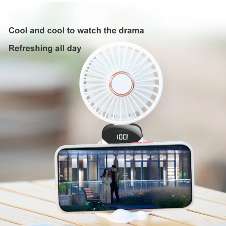 USB Handheld Digital Display Folding Aromatherapy Fan, Battery Capacity: 3000mAh(N15 Deep Sea Blue) - Electric Fans by PMC Jewellery | Online Shopping South Africa | PMC Jewellery | Buy Now Pay Later Mobicred