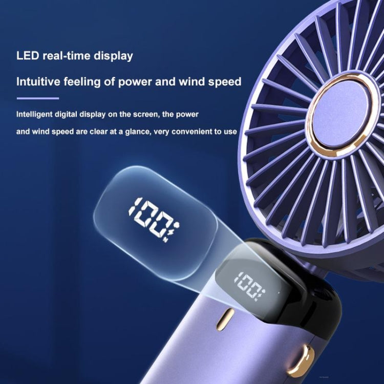 USB Handheld Digital Display Folding Aromatherapy Fan, Battery Capacity: 3000mAh(N15 Deep Sea Blue) - Electric Fans by PMC Jewellery | Online Shopping South Africa | PMC Jewellery | Buy Now Pay Later Mobicred