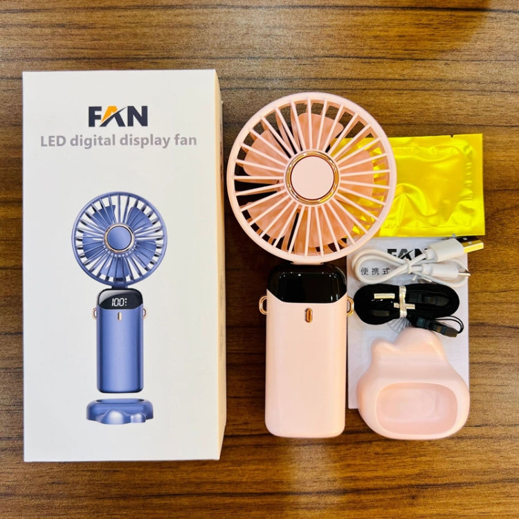 USB Handheld Digital Display Folding Aromatherapy Fan, Battery Capacity: 3000mAh(N15 Pink) - Electric Fans by PMC Jewellery | Online Shopping South Africa | PMC Jewellery | Buy Now Pay Later Mobicred