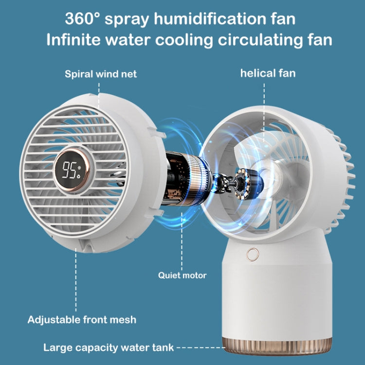 Spray Humidified LED Digital Display Office Home Fan, Style: USB Direct Plug(Blue) - Electric Fans by PMC TechLife | Online Shopping South Africa | PMC TechLife | Buy Now Pay Later Mobicred