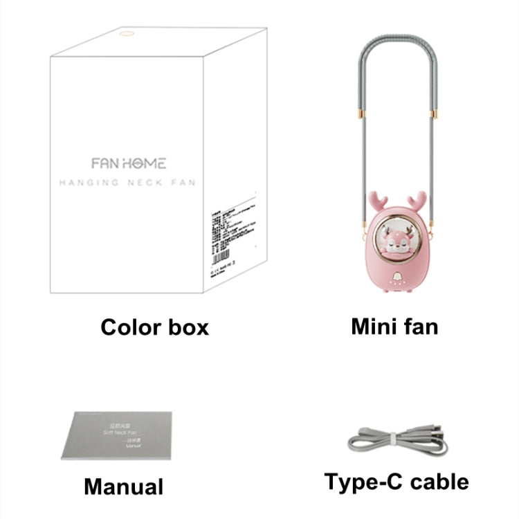 Children Hanging Neck Fan USB Handheld Light Glowing Mini Portable Fan(White) - Electric Fans by PMC Jewellery | Online Shopping South Africa | PMC Jewellery | Buy Now Pay Later Mobicred