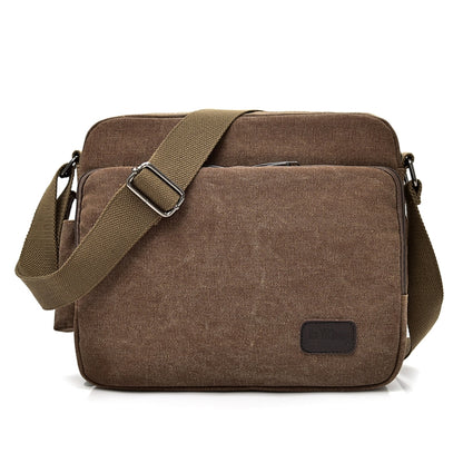 RuYiHuang Men Vintage Canvas Versatile Single-Shoulder Bag(Brown) - Single-shoulder Bags by RuYiHuang | Online Shopping South Africa | PMC Jewellery | Buy Now Pay Later Mobicred