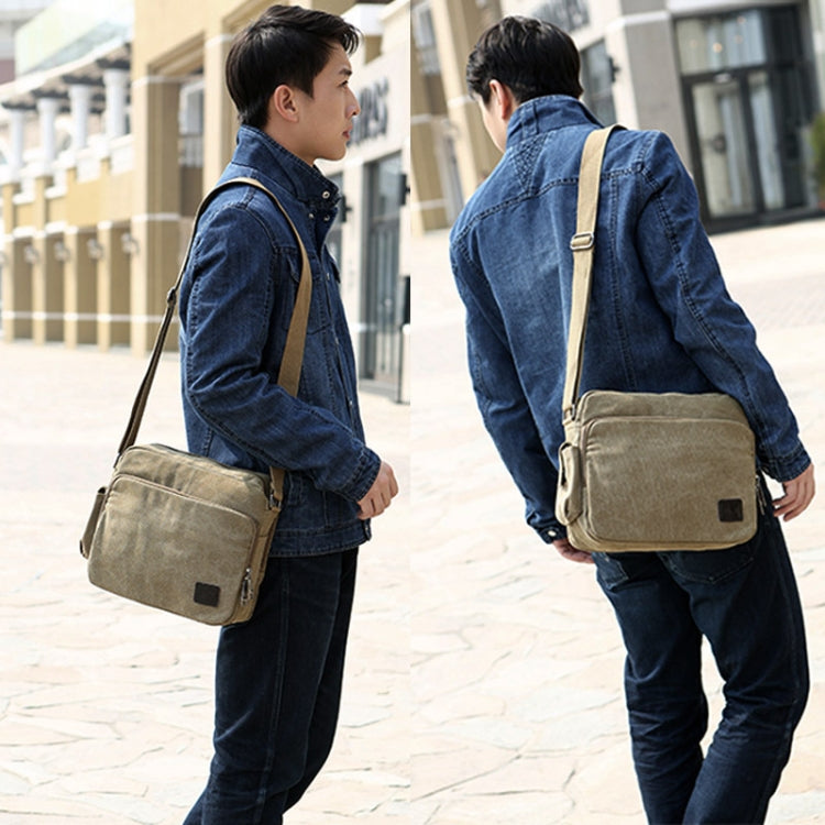 RuYiHuang Men Vintage Canvas Versatile Single-Shoulder Bag(Black) - Single-shoulder Bags by RuYiHuang | Online Shopping South Africa | PMC Jewellery | Buy Now Pay Later Mobicred