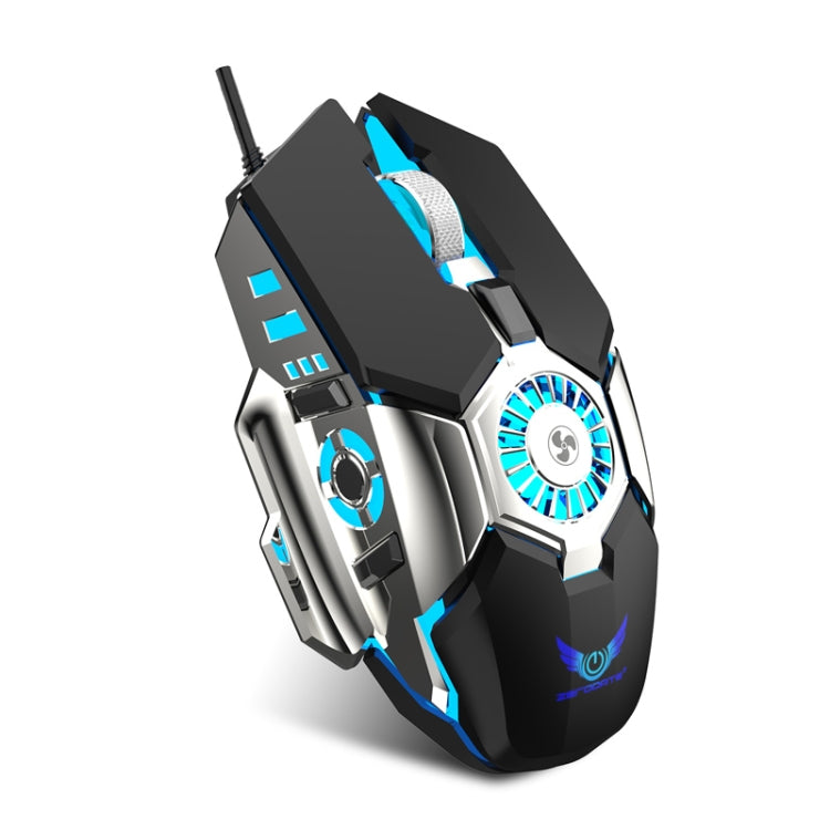 Zerodate G22 6 Keys Fan Cooled RGB Lighted Gaming Mice, Cable Length: 1.5m(Black) - Wired Mice by Zerodate | Online Shopping South Africa | PMC Jewellery | Buy Now Pay Later Mobicred