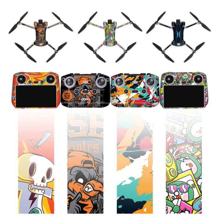 Sunnylife Drone+Remote Control Protective Sticker For DJI Mini 3 Pro RC Version(Carbon Black) - Stickers by Sunnylife | Online Shopping South Africa | PMC TechLife | Buy Now Pay Later Mobicred