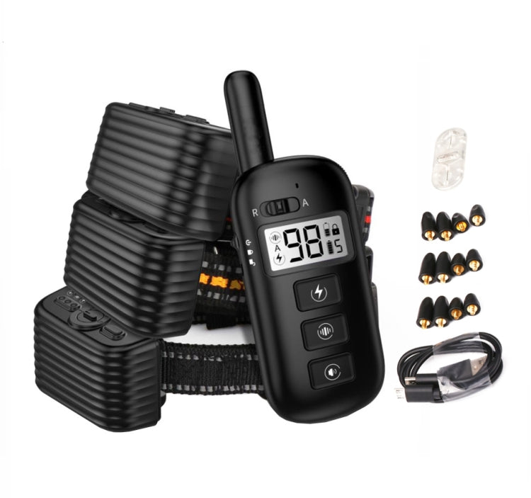 Remote Control Trainer Dog Collar Automatic Bark Stop Device, Specification: 1 Drag 1 (Black) - Training Aids by PMC TechLife | Online Shopping South Africa | PMC TechLife | Buy Now Pay Later Mobicred