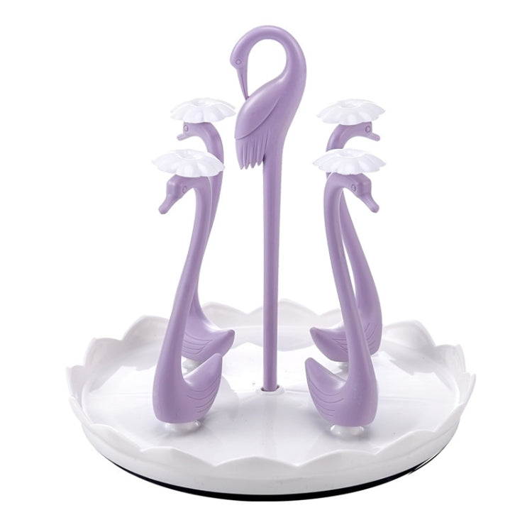 Home Portable Drainer Cup Holder With Rotatable Tray, Specification: Four Cups(Purple) - Shelf by PMC TechLife | Online Shopping South Africa | PMC TechLife | Buy Now Pay Later Mobicred