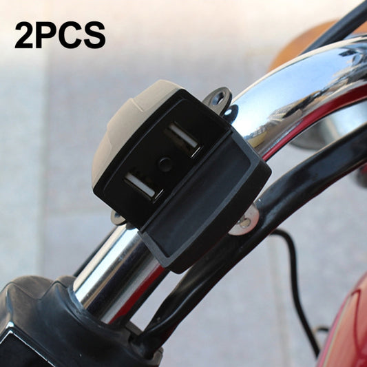 2 PCS Motorcycle Dual USB Charger Waterproof Handlebars Rearview Mirror Universal(Trapezoidal) - Battery Charger by PMC Jewellery | Online Shopping South Africa | PMC Jewellery | Buy Now Pay Later Mobicred