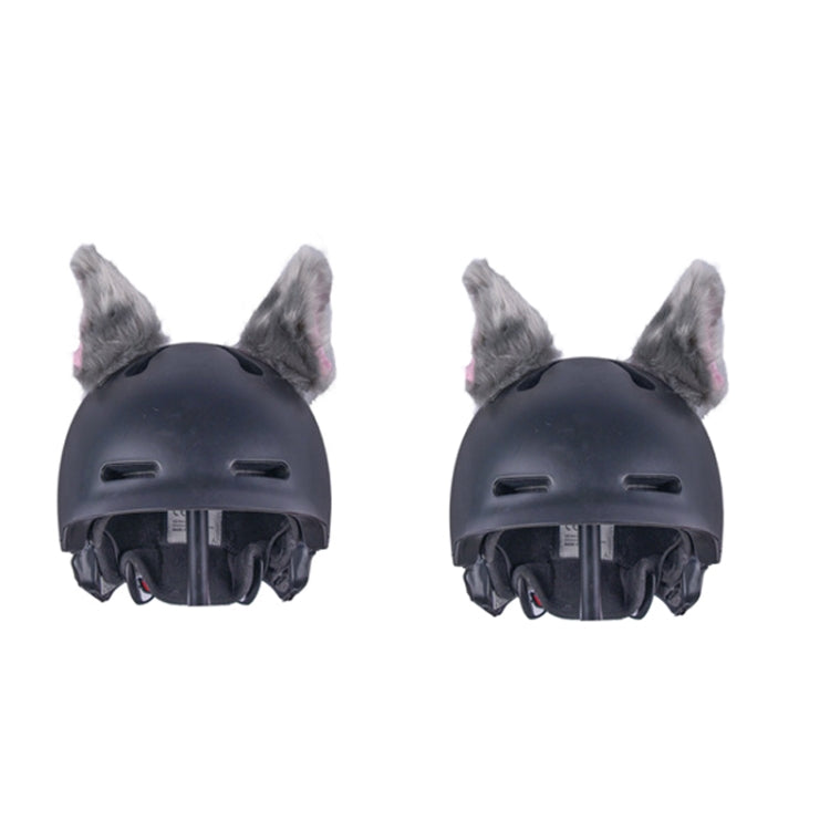 4PCS Motorcycle Plush Ear Helmet Decoration(Light Gray) - Ornamental Parts by PMC TechLife | Online Shopping South Africa | PMC TechLife | Buy Now Pay Later Mobicred