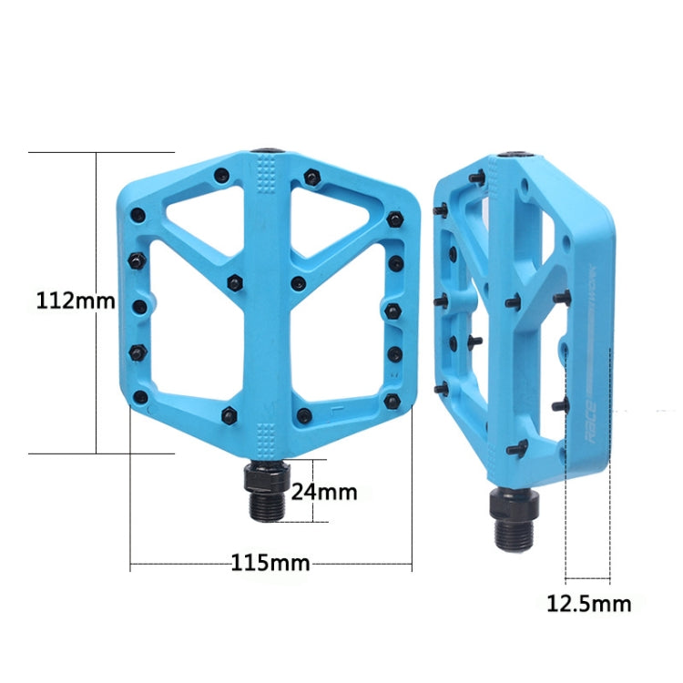 RACEWORK RK66 Mountain Bike Nylon Fiber Pedals(Black) - Pedals by RACEWORK | Online Shopping South Africa | PMc TechLife | Buy Now Pay Later Mobicred