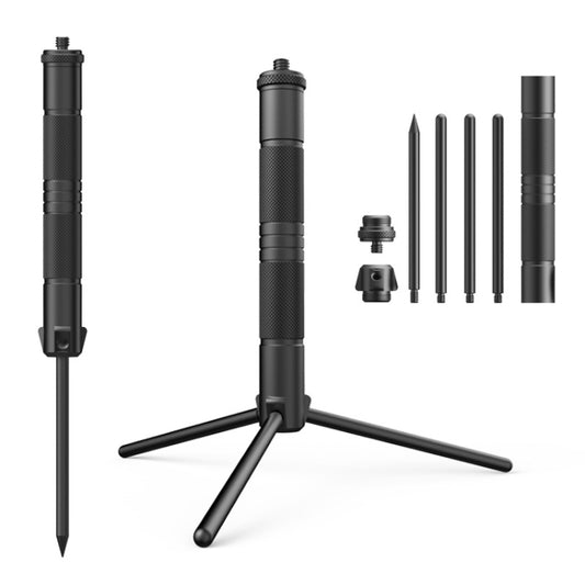 Foldable Portable Aluminum Alloy Tripod Light Stand Mobile Phone Live Tripod(Black) - Stand by PMC Jewellery | Online Shopping South Africa | PMC Jewellery | Buy Now Pay Later Mobicred