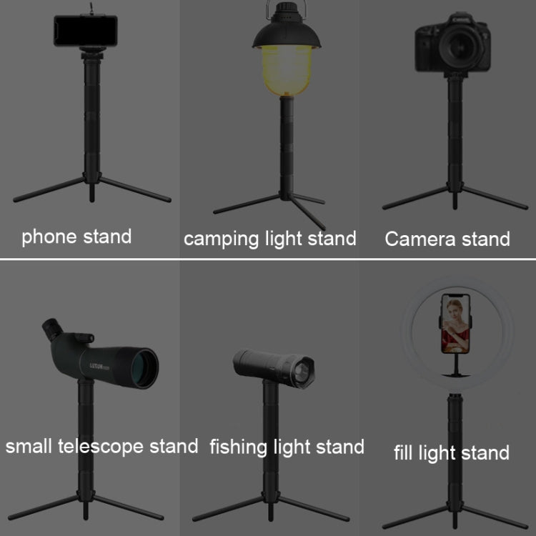 Foldable Portable Aluminum Alloy Tripod Light Stand Mobile Phone Live Tripod(Black) - Stand by PMC Jewellery | Online Shopping South Africa | PMC Jewellery | Buy Now Pay Later Mobicred