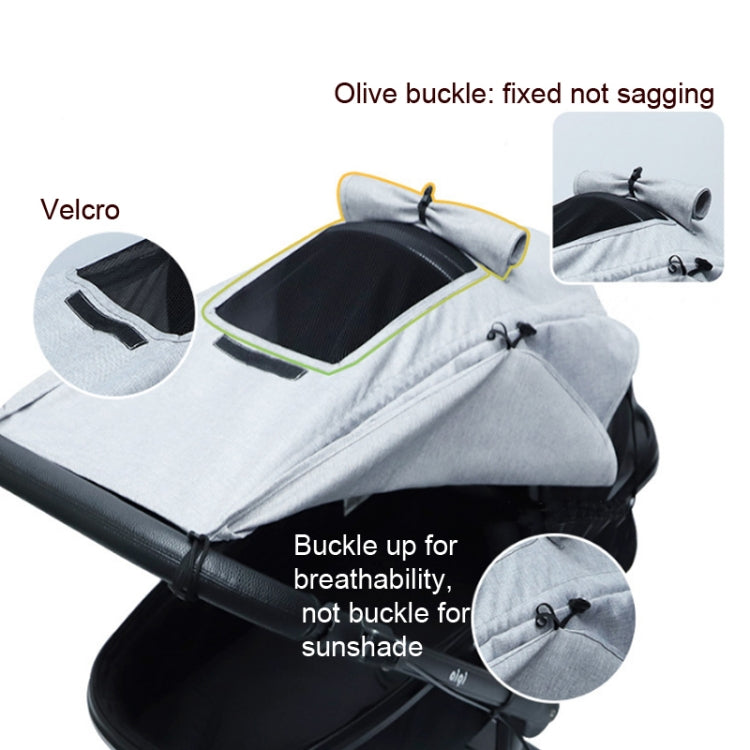 Universal Baby Stroller Accessories Sun Shade Cover With Visible Sunroof(Gray) - Strollers Accessories by PMC TechLife | Online Shopping South Africa | PMC TechLife | Buy Now Pay Later Mobicred