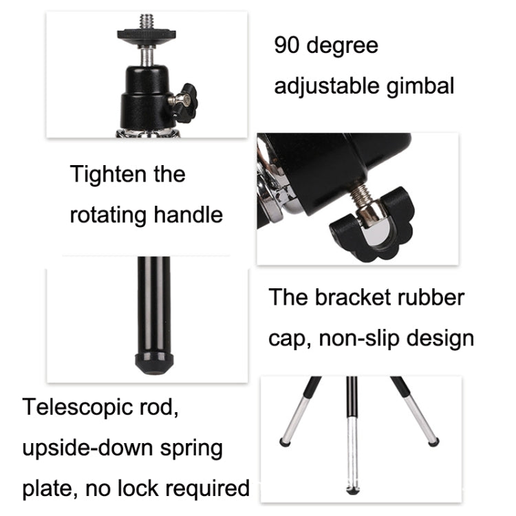 2PCS Projector Phone Stand Desktop Portable Telescopic Mini Metal Tripod, Style: 2 Sections (Silver) - Tripods by PMC TechLife | Online Shopping South Africa | PMC TechLife
