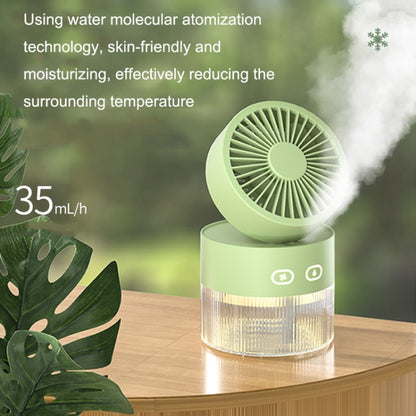 OM008 Desktop Foldable Spray Humidification Mini USB Water Cooling Fan(Mousse Green) - Electric Fans by PMC Jewellery | Online Shopping South Africa | PMC Jewellery | Buy Now Pay Later Mobicred