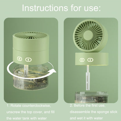 OM008 Desktop Foldable Spray Humidification Mini USB Water Cooling Fan(Mousse Green) - Electric Fans by PMC Jewellery | Online Shopping South Africa | PMC Jewellery | Buy Now Pay Later Mobicred