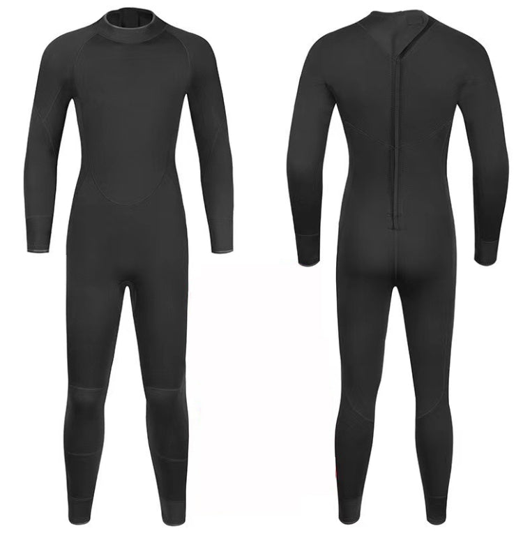 DIVESTAR 3mm Adult One Piece Wetsuit Long Back zipper Warm Diving Surf Suit, Size: XXL(Black) - Athletic Wear by DIVESTAR | Online Shopping South Africa | PMC Jewellery | Buy Now Pay Later Mobicred