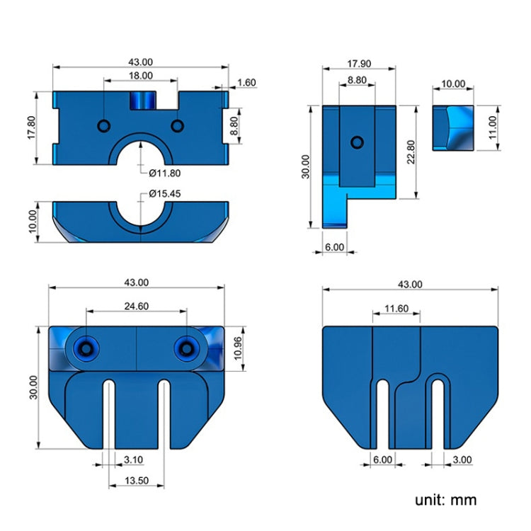 3D Printer Modified E3D V5/V6 Metal Clamp For ENDER 3/3S/PRO - Parts by PMC Jewellery | Online Shopping South Africa | PMC Jewellery | Buy Now Pay Later Mobicred