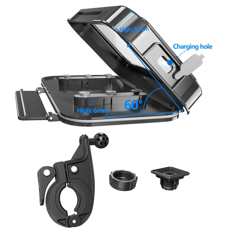 Bicycle Waterproof Bag Motorcycle Transparent Flip Phone Holder(Black) - Holders by PMC TechLife | Online Shopping South Africa | PMC TechLife | Buy Now Pay Later Mobicred