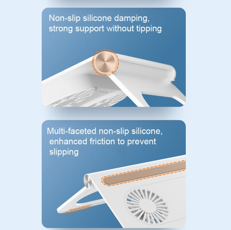 D33  2 Fan Laptop Cooling Bracket Folding Portable Liftable Tablet Bracket(White) - Cooling Pads by PMC Jewellery | Online Shopping South Africa | PMC Jewellery | Buy Now Pay Later Mobicred