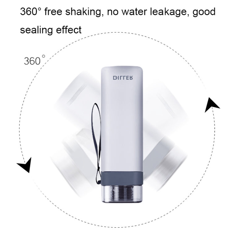 Diller D8646 Square Shape Fitness Leakproof Water Bottle, Capacity: 400ml(Green) - Kettles by Diller | Online Shopping South Africa | PMC TechLife | Buy Now Pay Later Mobicred