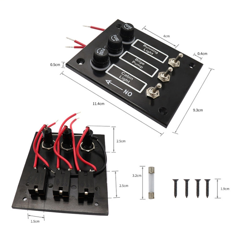 3 Groups Shake Switch AOS3045 Switch Panel Marine Retrofit Each With Independent Fuse Protection - Car Switches by PMC TechLife | Online Shopping South Africa | PMC TechLife | Buy Now Pay Later Mobicred