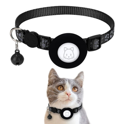 Pet Cat Reflective Collar with Bell for Airtag Tracker(Black) - Pet Series by PMC Jewellery | Online Shopping South Africa | PMC Jewellery