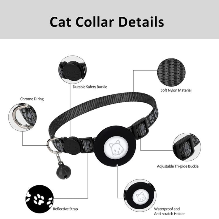 Pet Cat Reflective Collar with Bell for Airtag Tracker(Purple) - Pet Series by PMC Jewellery | Online Shopping South Africa | PMC Jewellery