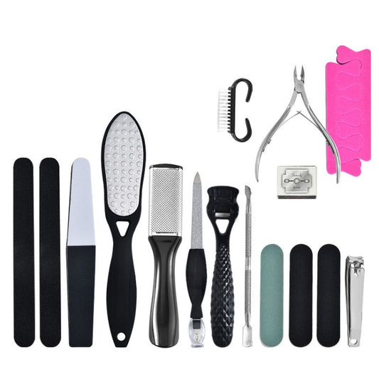 DT17-1 17 In 1 Pedicure Kit Foot File And Grinder Exfoliating Manicure And Pedicure Tools(Black) - Grinding Tools & Accessories by null | Online Shopping South Africa | PMC Jewellery | Buy Now Pay Later Mobicred