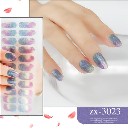 22 Fingers Shiny Onion Powder Starry Waterproof Nail Sticker(ZX-3023) - Nail Stickers by PMC Jewellery | Online Shopping South Africa | PMC Jewellery | Buy Now Pay Later Mobicred