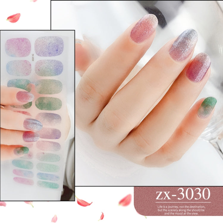 22 Fingers Shiny Onion Powder Starry Waterproof Nail Sticker(ZX-3030) - Nail Stickers by PMC Jewellery | Online Shopping South Africa | PMC Jewellery | Buy Now Pay Later Mobicred