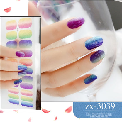 22 Fingers Shiny Onion Powder Starry Waterproof Nail Sticker(ZX-3039) - Nail Stickers by PMC Jewellery | Online Shopping South Africa | PMC Jewellery | Buy Now Pay Later Mobicred