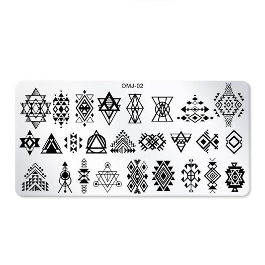 5 PCS Square Nail Art Print Template Nail Accessories(OMJ-02) - Nail Art Equipment by PMC Jewellery | Online Shopping South Africa | PMC Jewellery | Buy Now Pay Later Mobicred